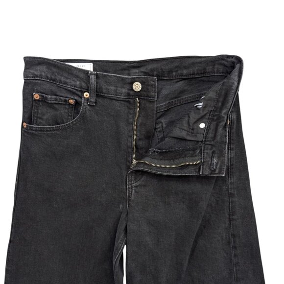 GAP High Stride Wide Leg Jeans Womens Black High Rise Denim Size 28 / 6 Short - Picture 5 of 11